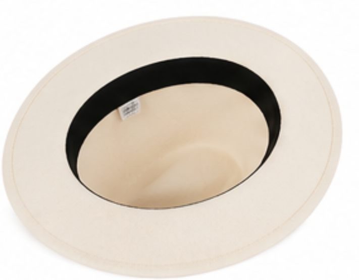 Cream Wide Brim Fedora Hat