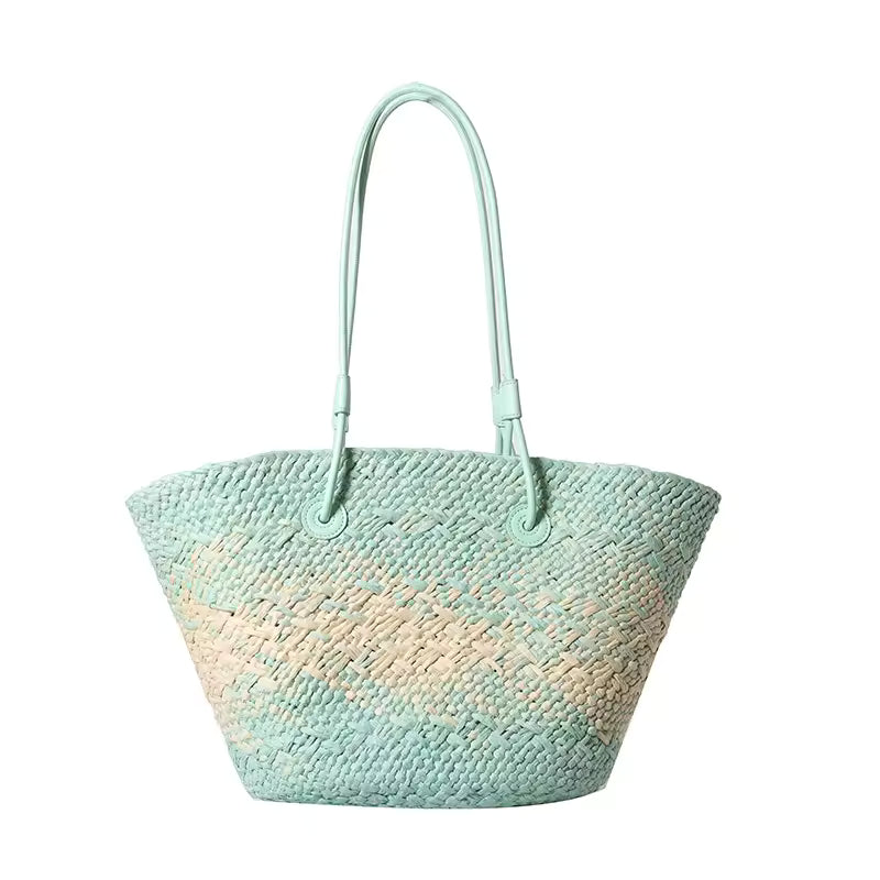 Woven Straw Tote Bag Summer Beach Shoulder Bag