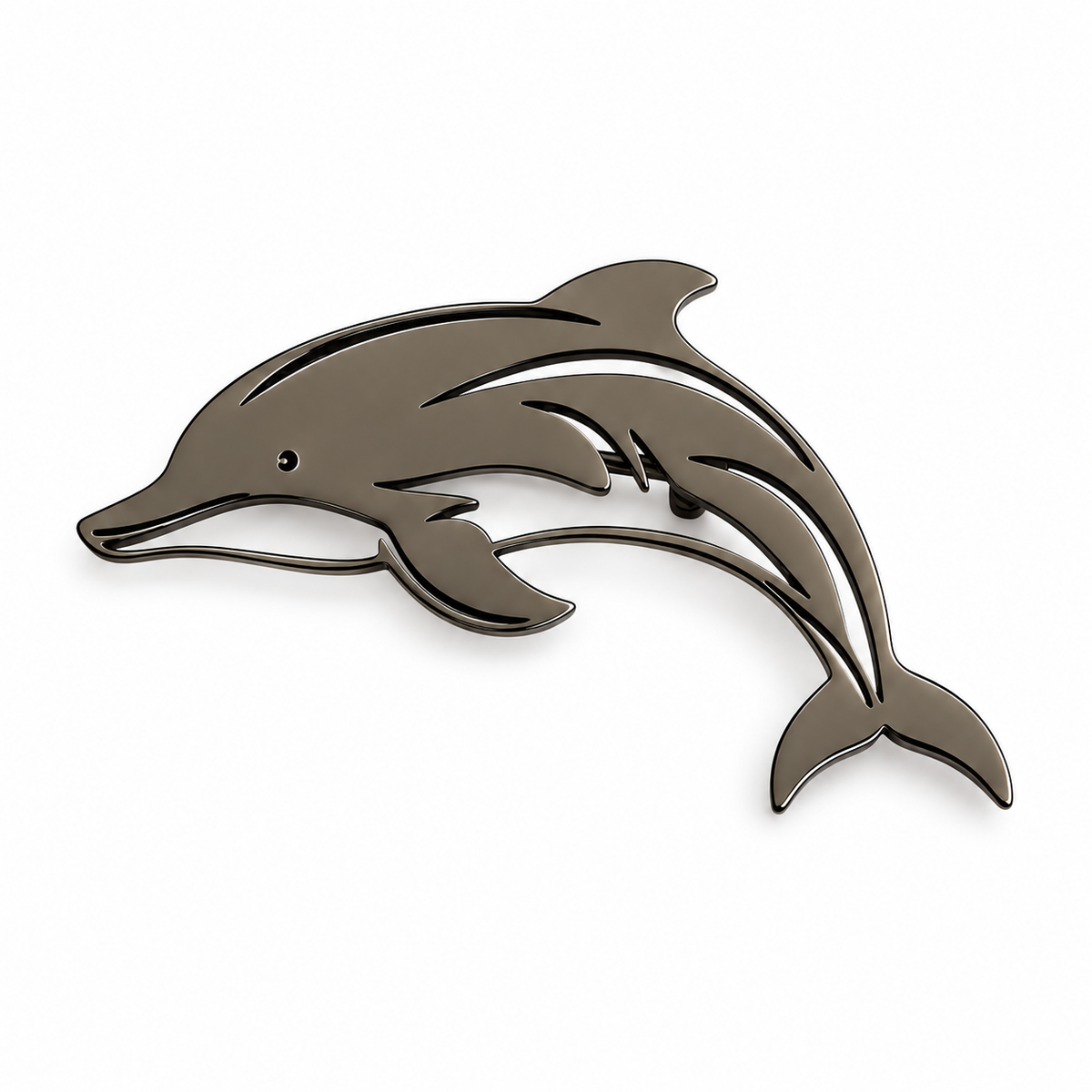 3-Piece Dolphin Brooch Set – Gold-Tone, Silver-Tone & Black