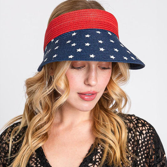Adjustable American Stars Roll - Up Visor - Hautefull