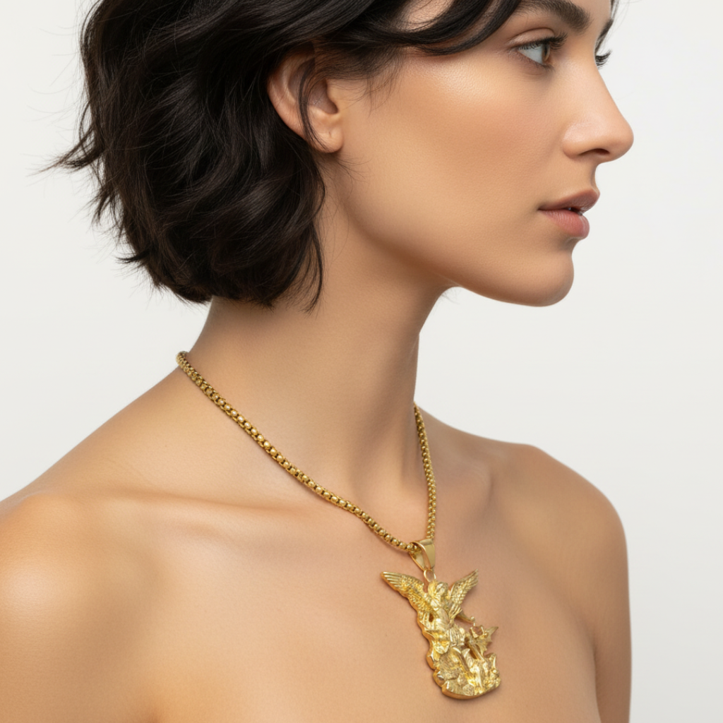Archangel Michael Necklace - Side