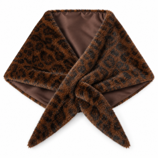 Leopard Print Faux Fur Shoulder Wrap