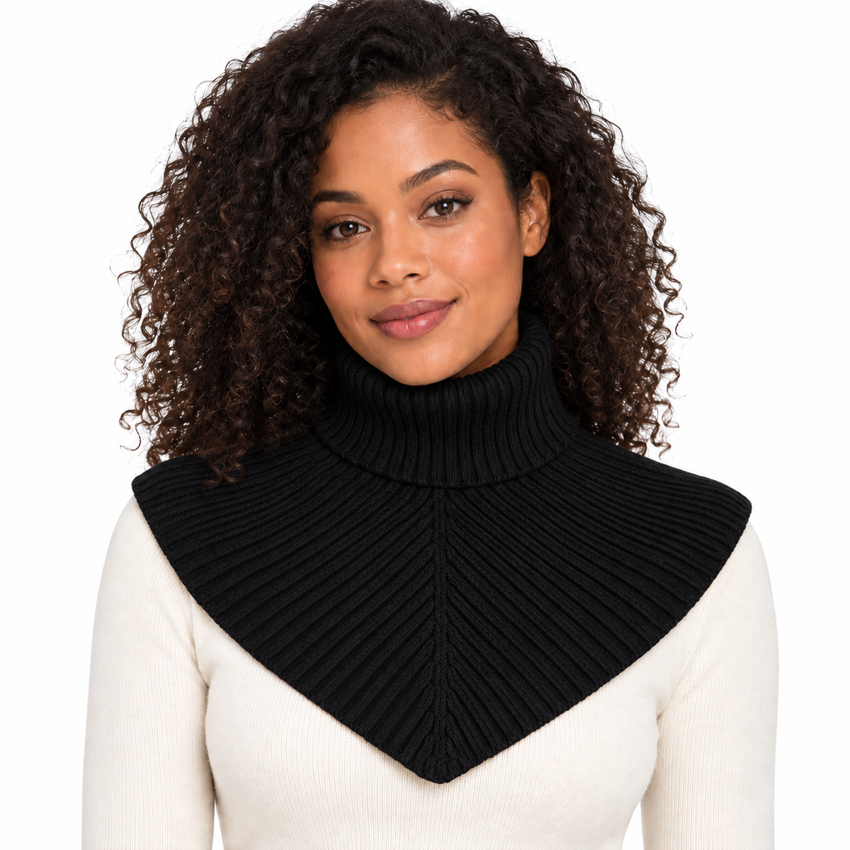 3-Piece Women's Ribbed Turtleneck Neck Warmer Set