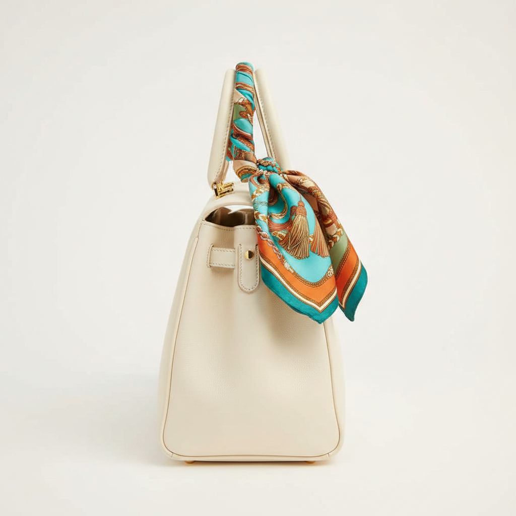 Baroque Scarf on Bag Side View