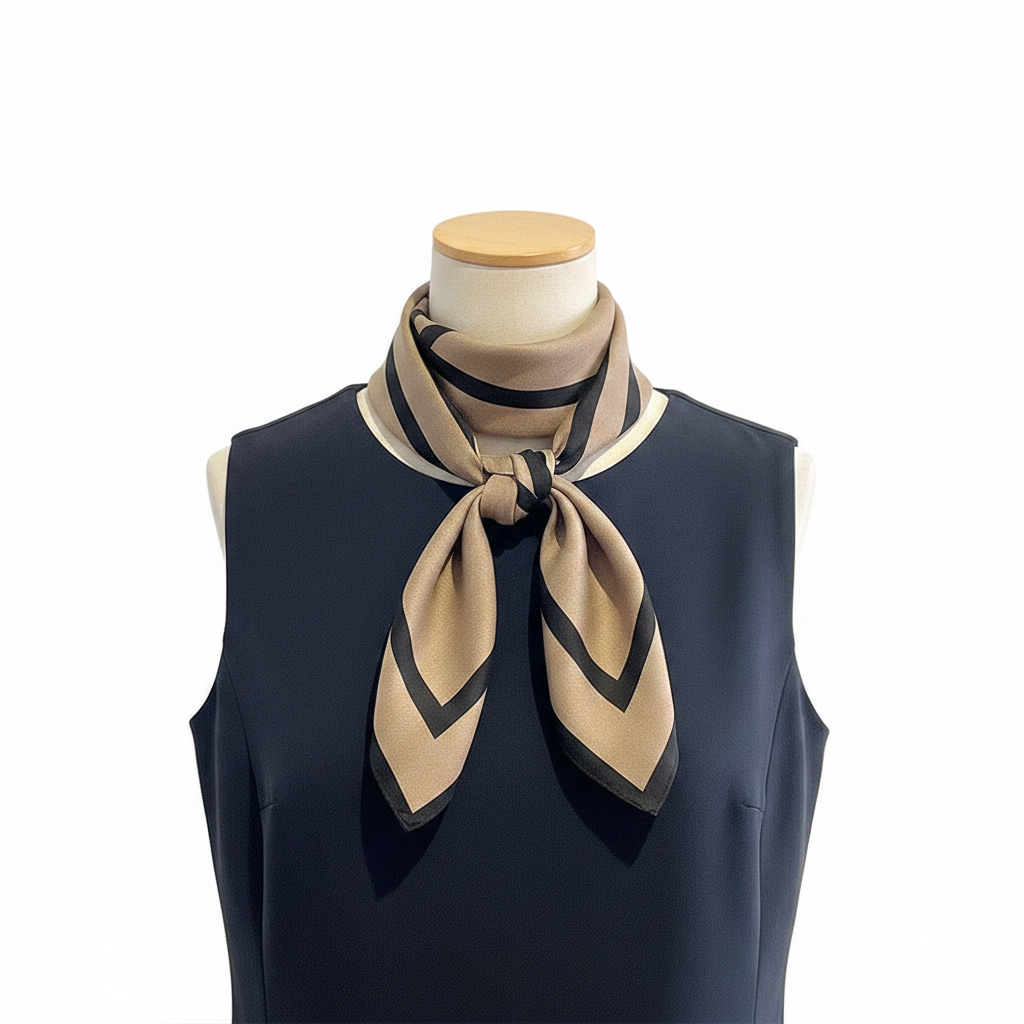 Beige Black Scarf – Neckerchief White BG