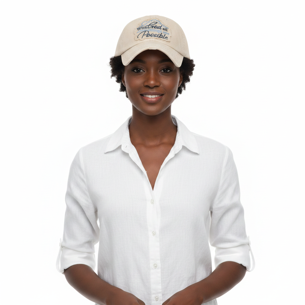 Beige Faith Cap Lifestyle Front