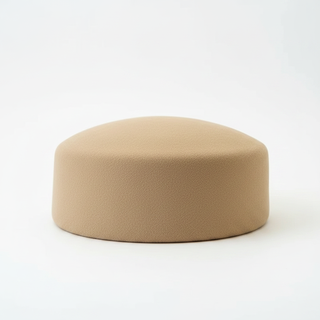 Beige Pillbox Hat - Product Front