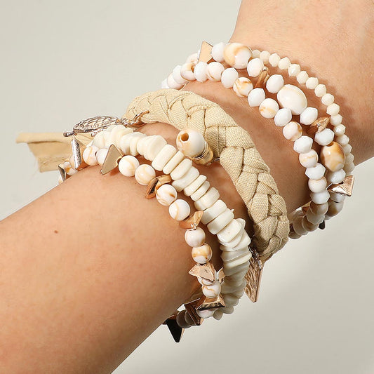 6pcs Boho Turtle Beach Charm Beaded Bracelet Set