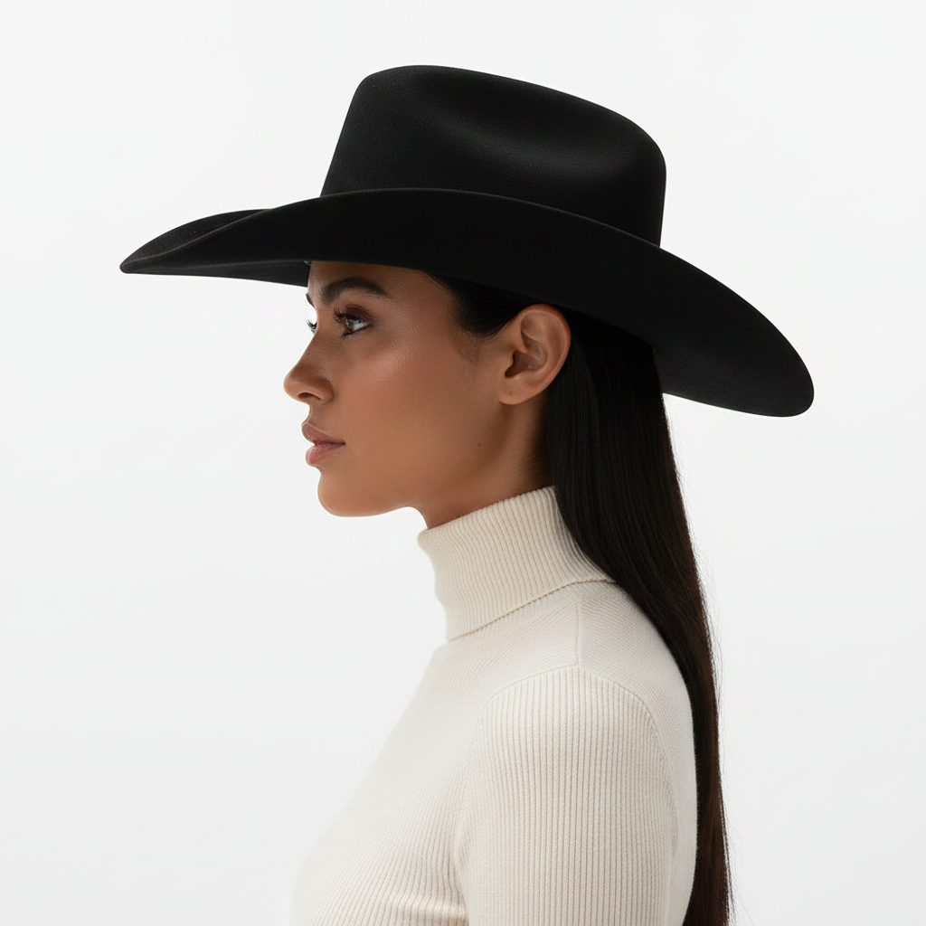 Black Cowboy Fedora – Side Lifestyle