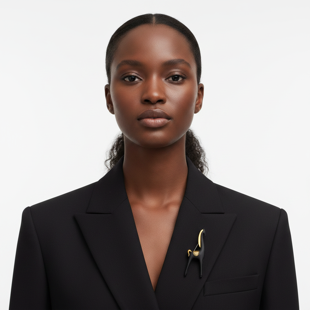 Black Horse Brooch – Front Lifestyle