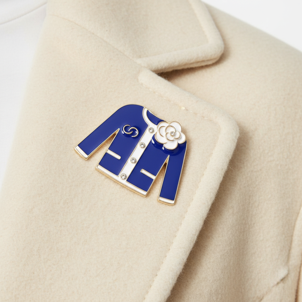 Blue Brooch Lifestyle - Side Close-up