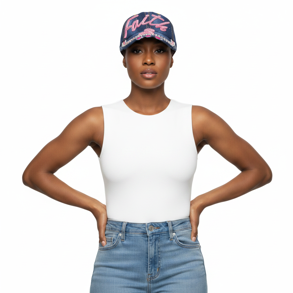 Blue Denim Faith Cap – Front