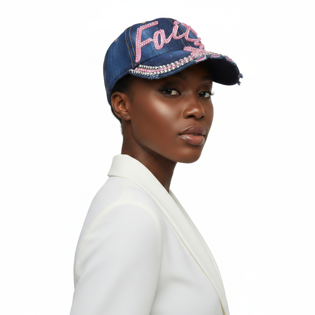 Blue Denim Faith Cap – Side