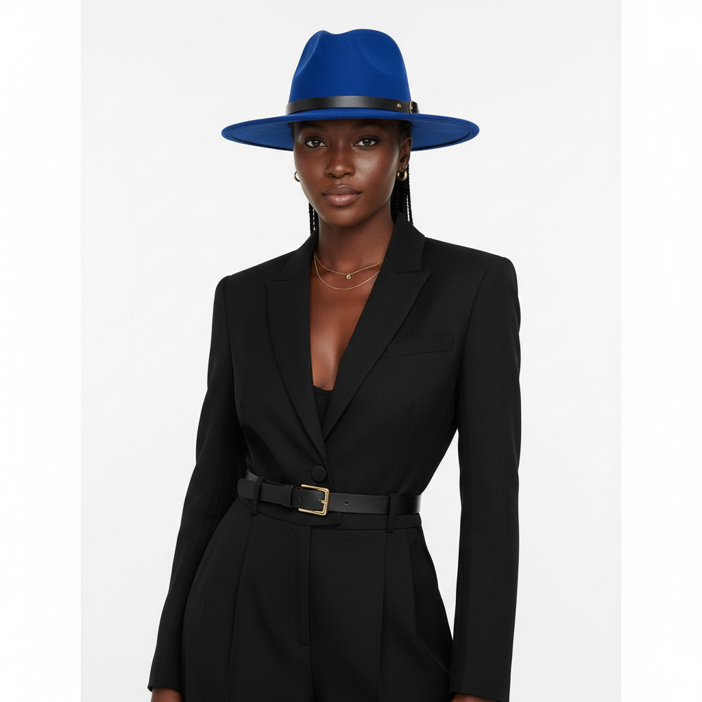 Blue Fedora Front Lifestyle