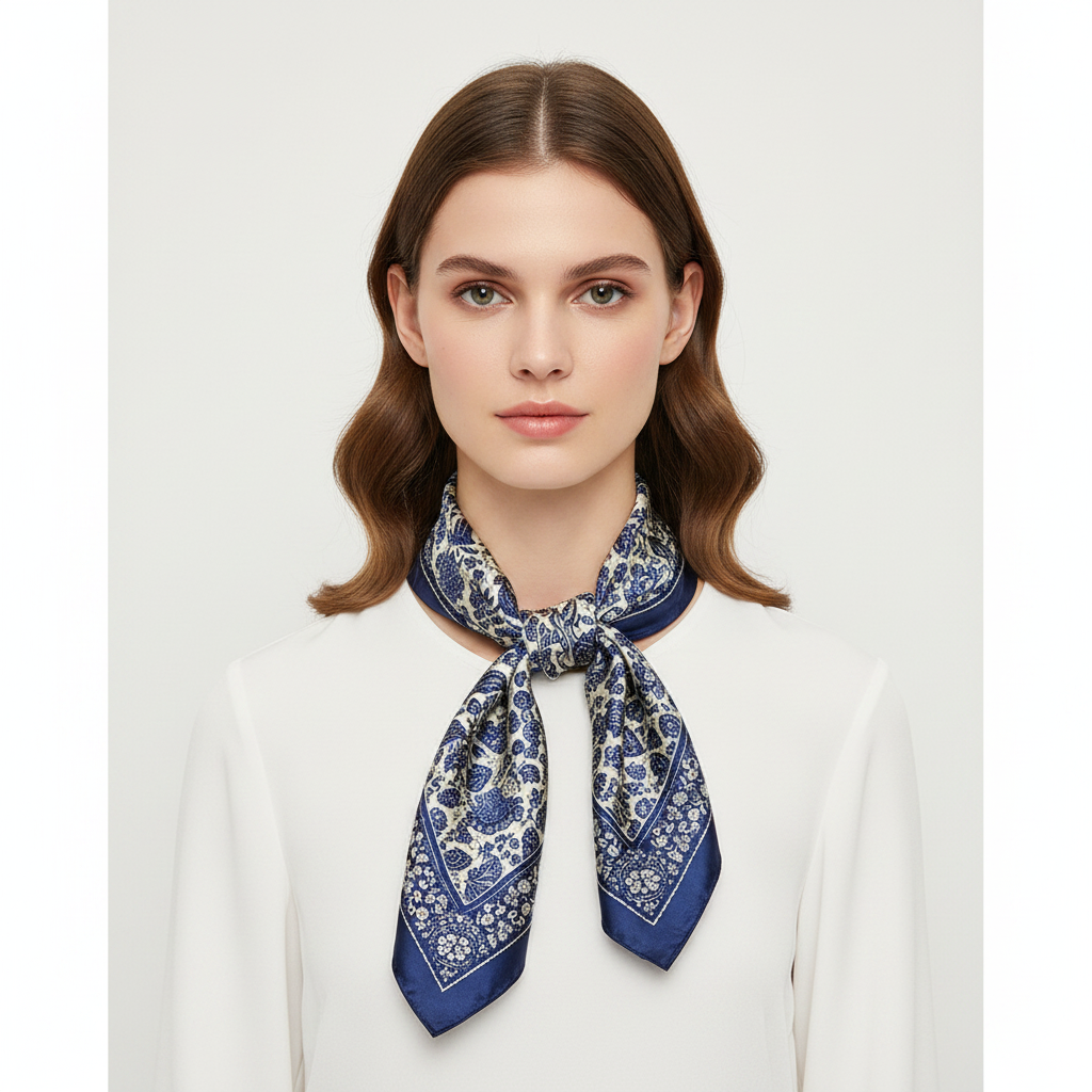 Blue Paisley Scarf – Front