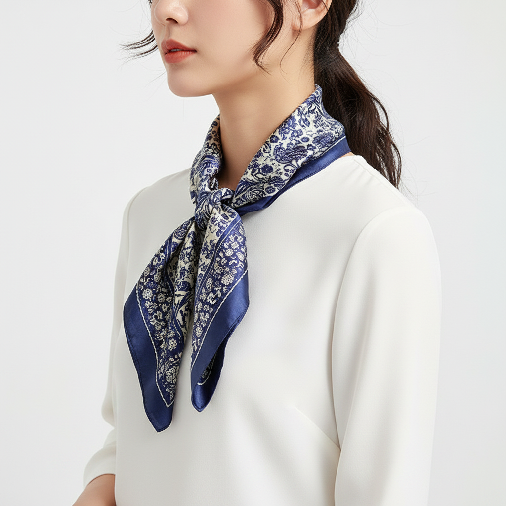 Blue Paisley Scarf – Side