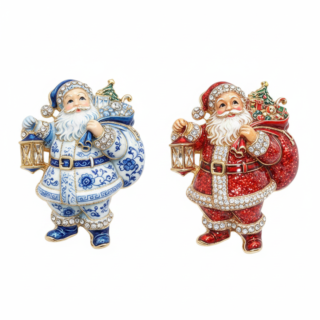 Both Santa Brooches - No Text