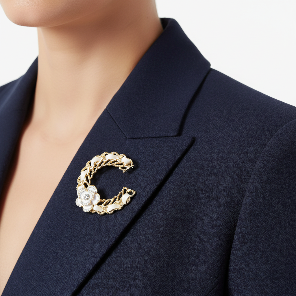 Brooch on blazer