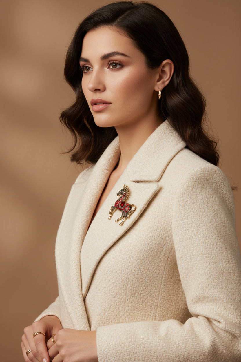Brooch on Cream Coat