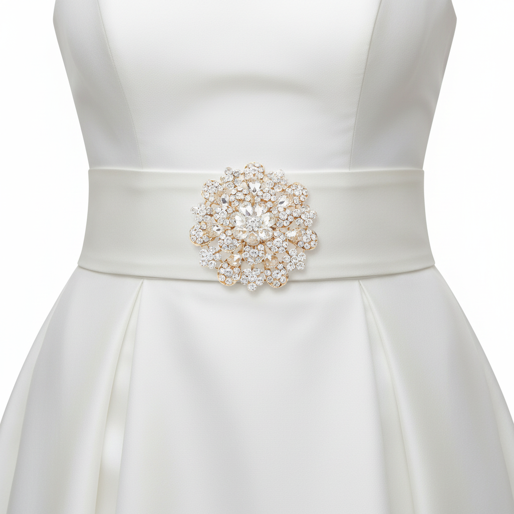 Brooch on gown sash