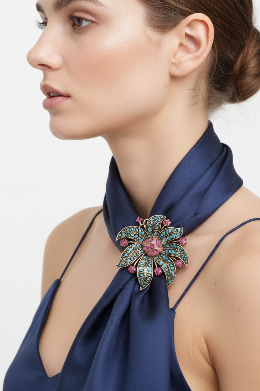 Brooch on Scarf – Side