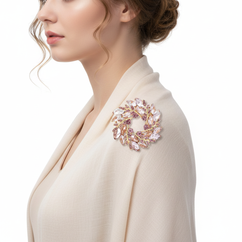 Brooch on scarf