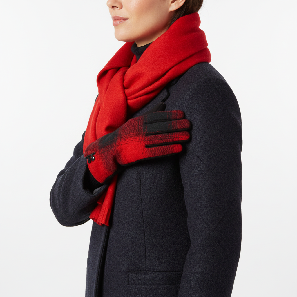 Buffalo Plaid Gloves Side