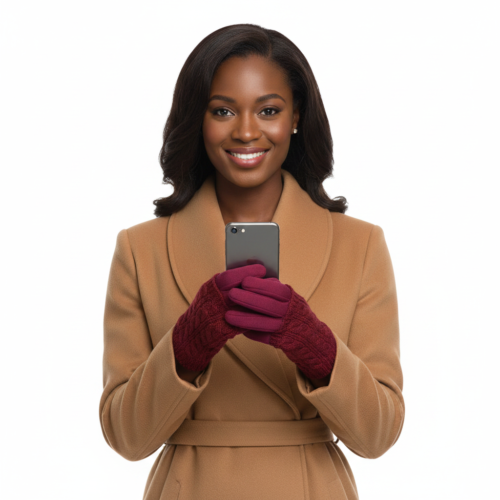 Burgundy Gloves Lifestyle Front