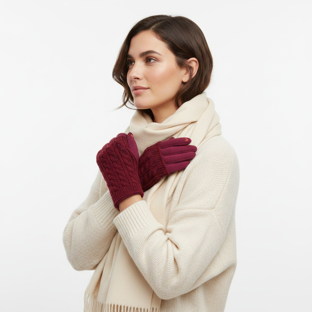 Burgundy Gloves Lifestyle Side