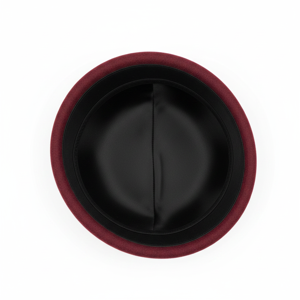 Burgundy Pillbox Hat - Interior Revised