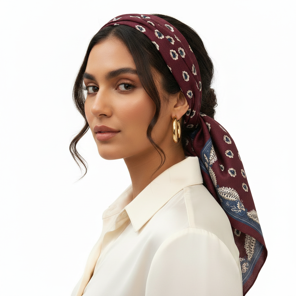 Burgundy Scarf Lifestyle Side