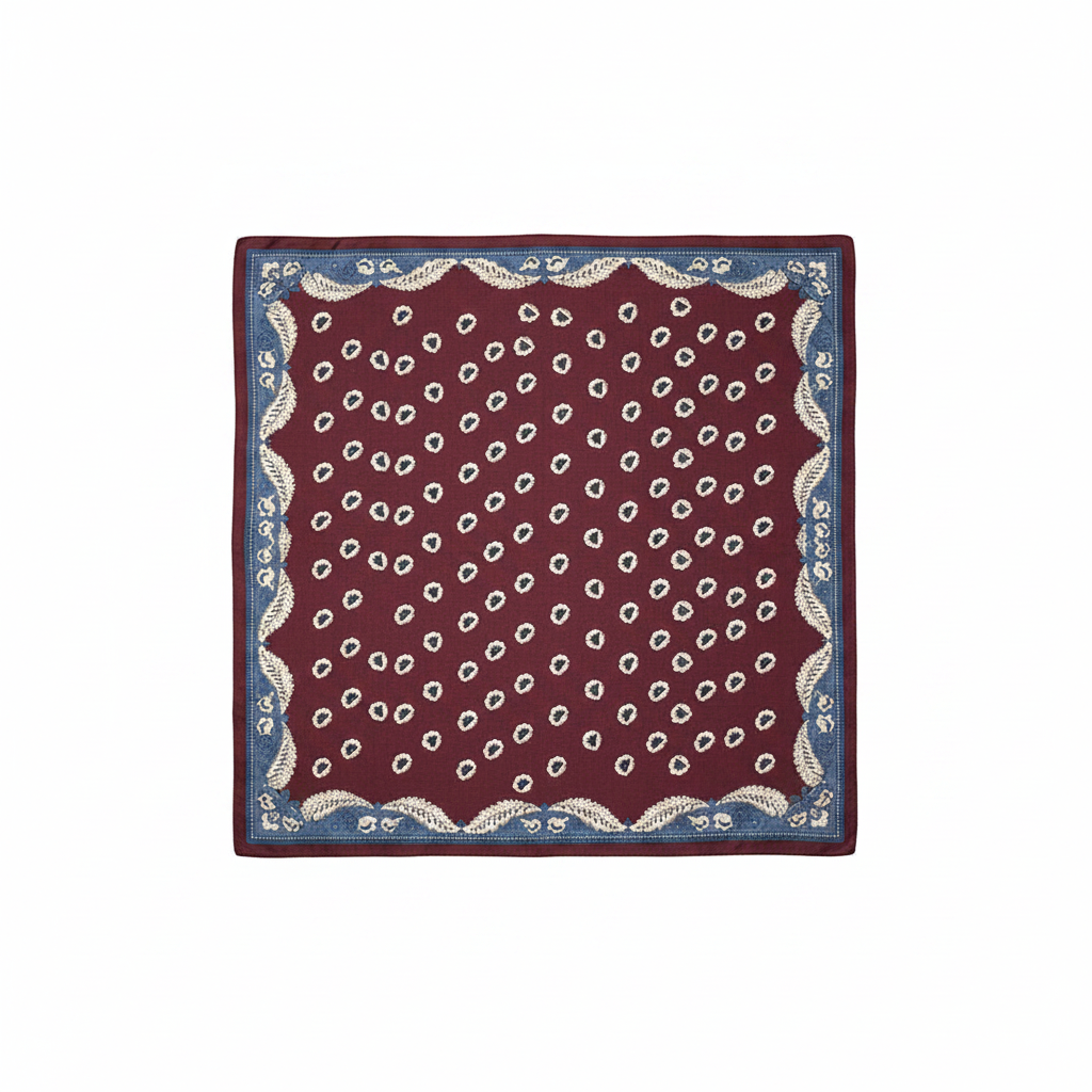 Burgundy Scarf Product Shot Flat Lay