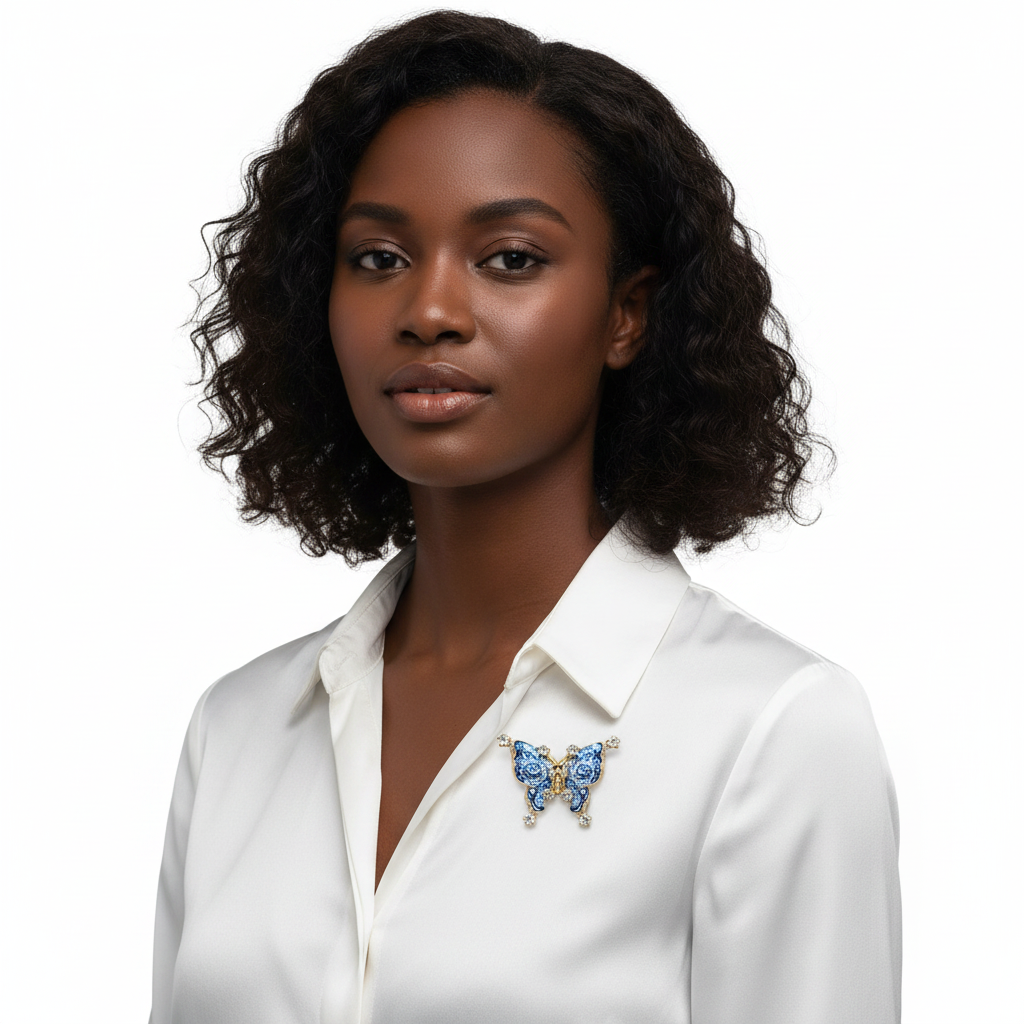 Butterfly brooch front lifestyle