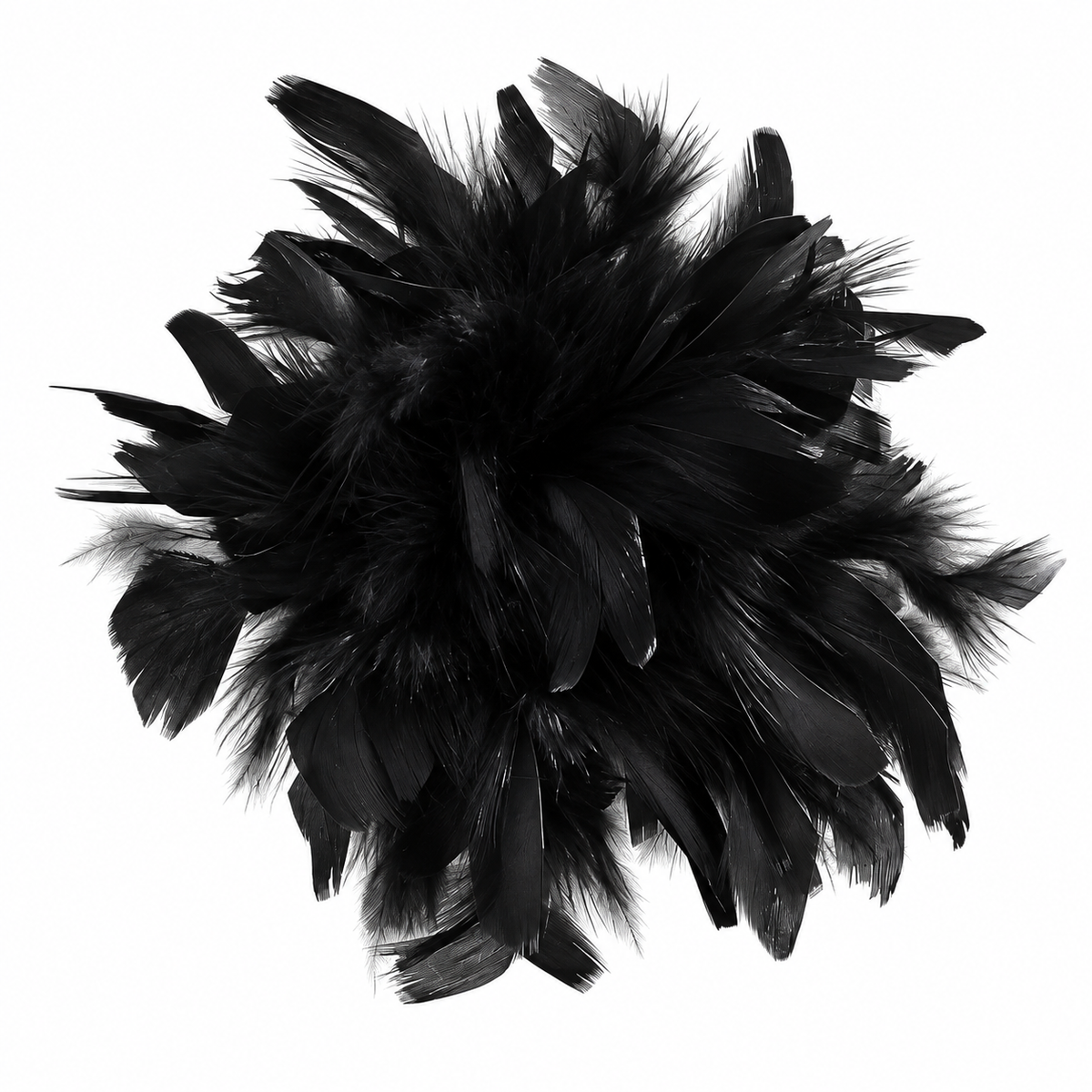 Black & Multicolor Feather Brooch Set – 2 Large Statement Pins