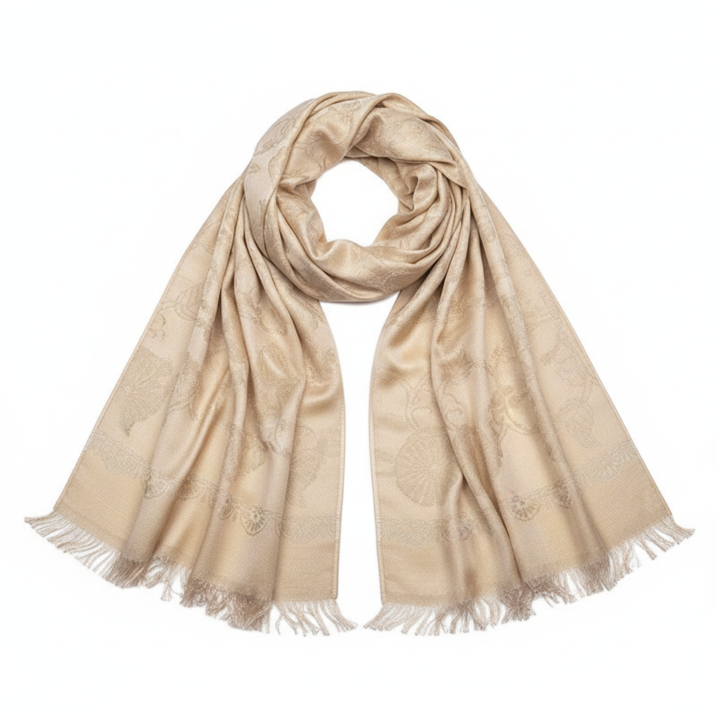 Champagne Scarf – Flat Lay