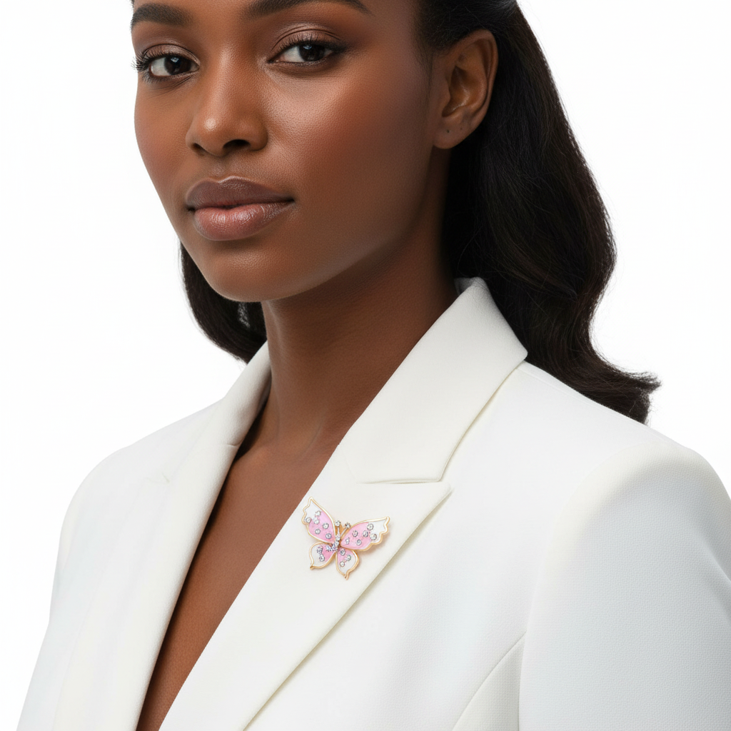 Crystal Butterfly Brooch – Front Lifestyle