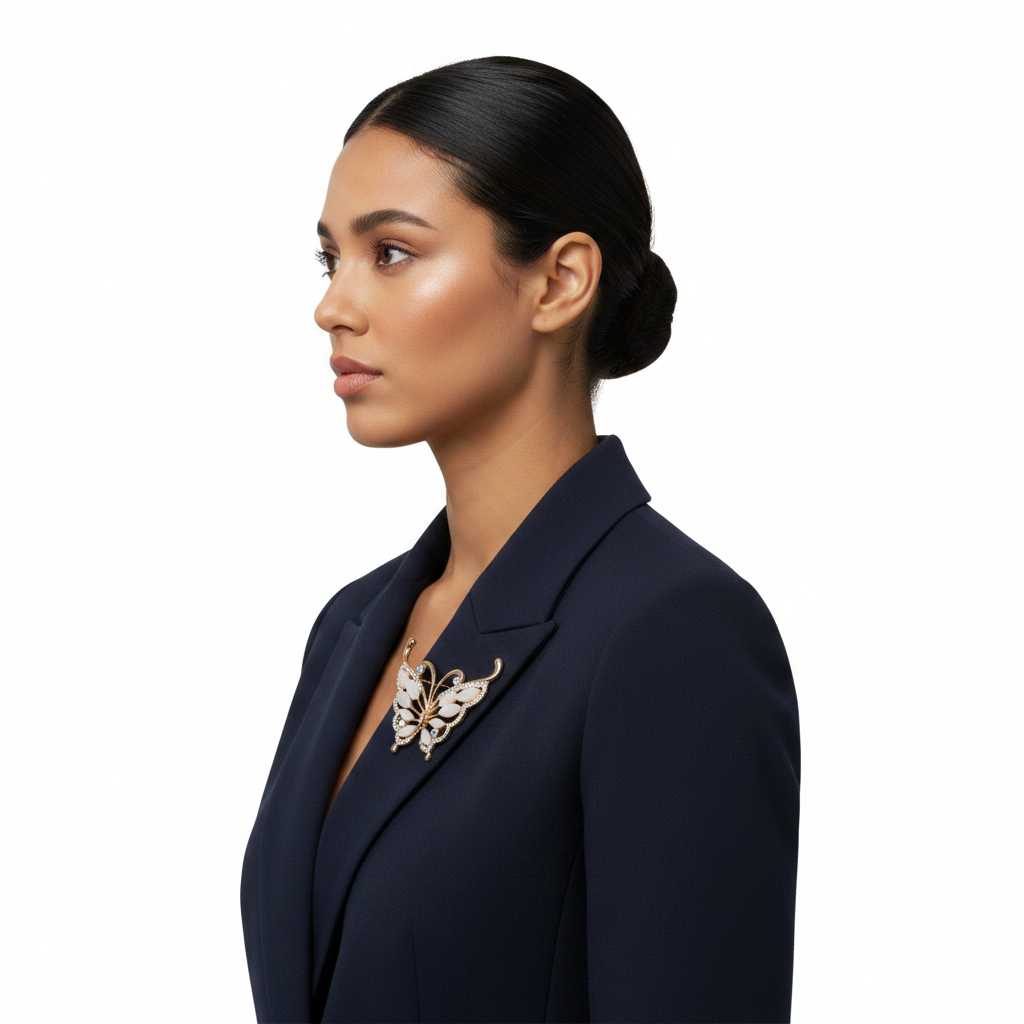 Crystal Butterfly Brooch – Side Lifestyle