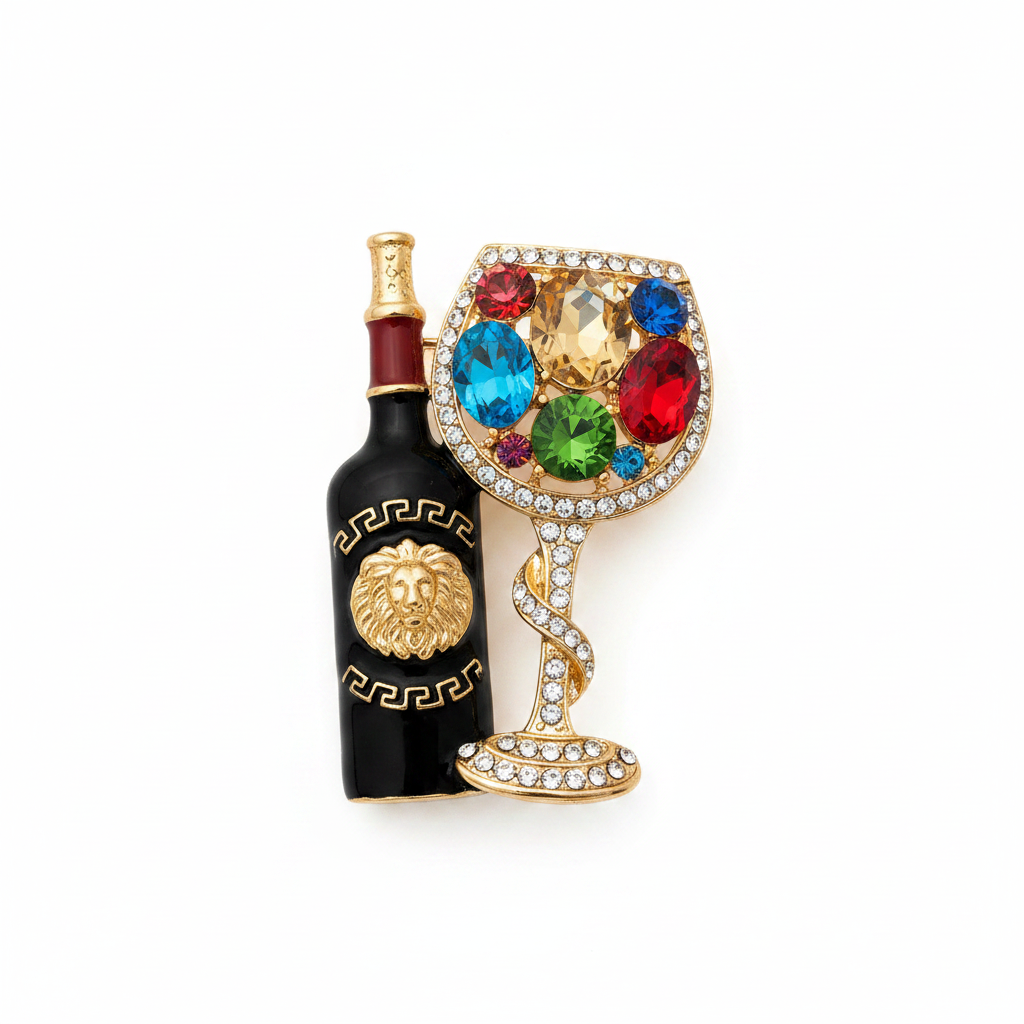 Crystal Wine Brooch – Front
