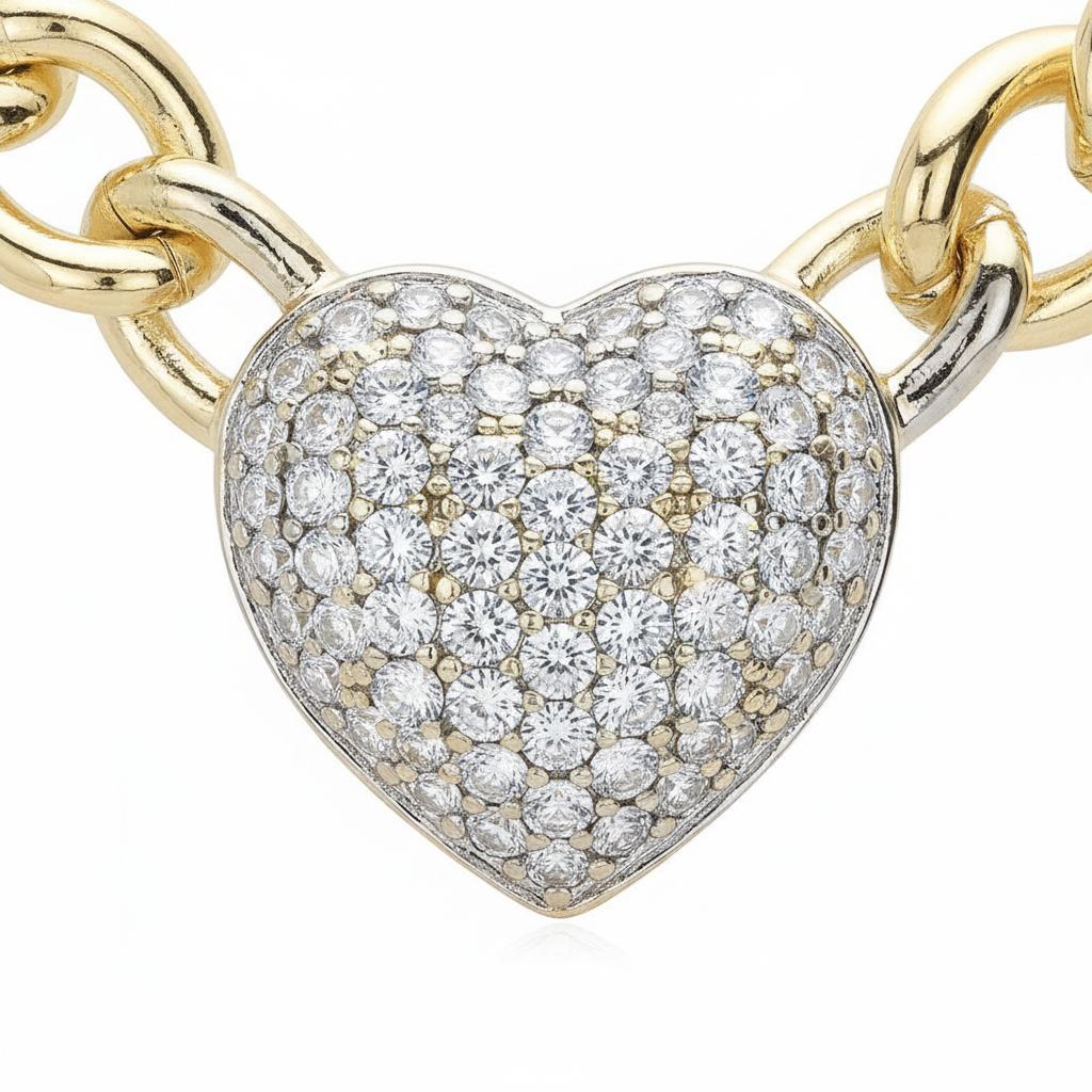 CZ Heart Necklace - Detail