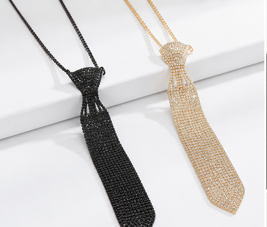 Crystal Necktie Statement Necklace for Women