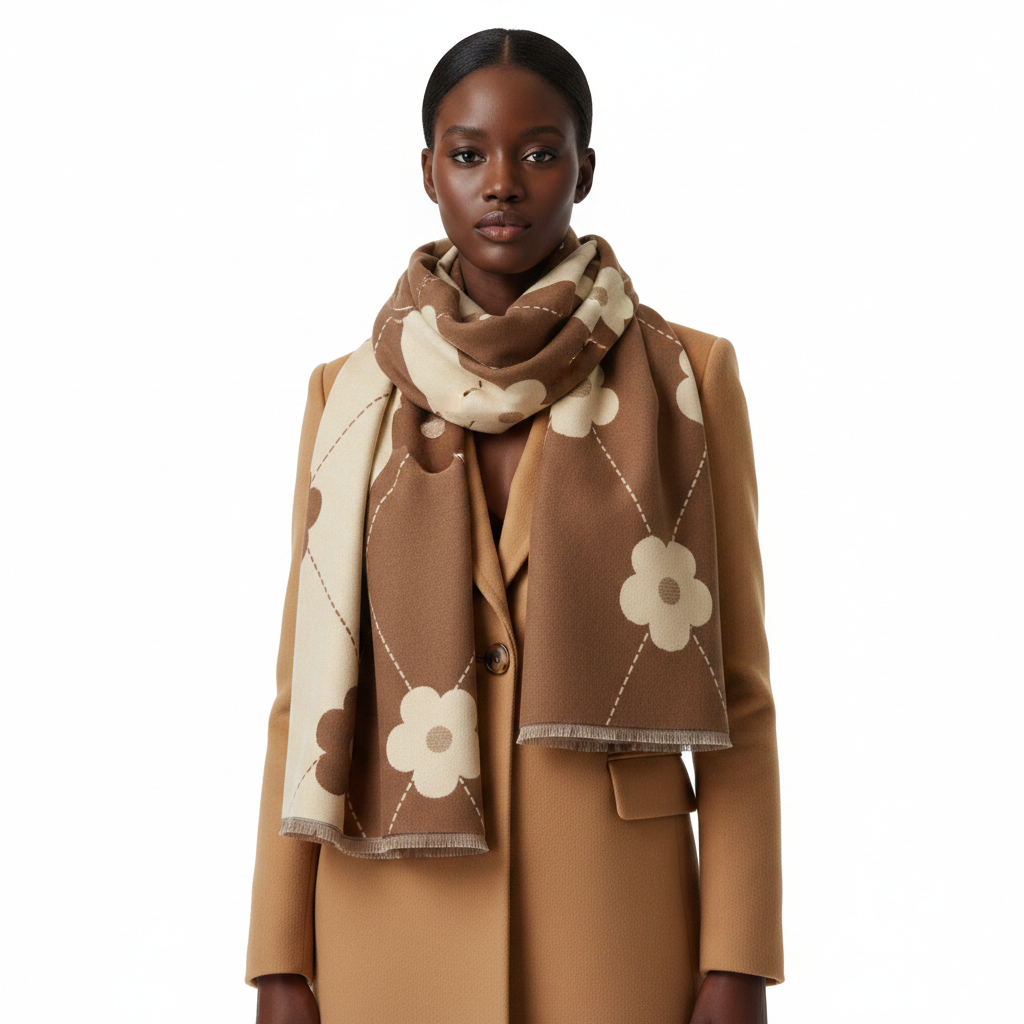 Daisy Floral Scarf – Front Lifestyle