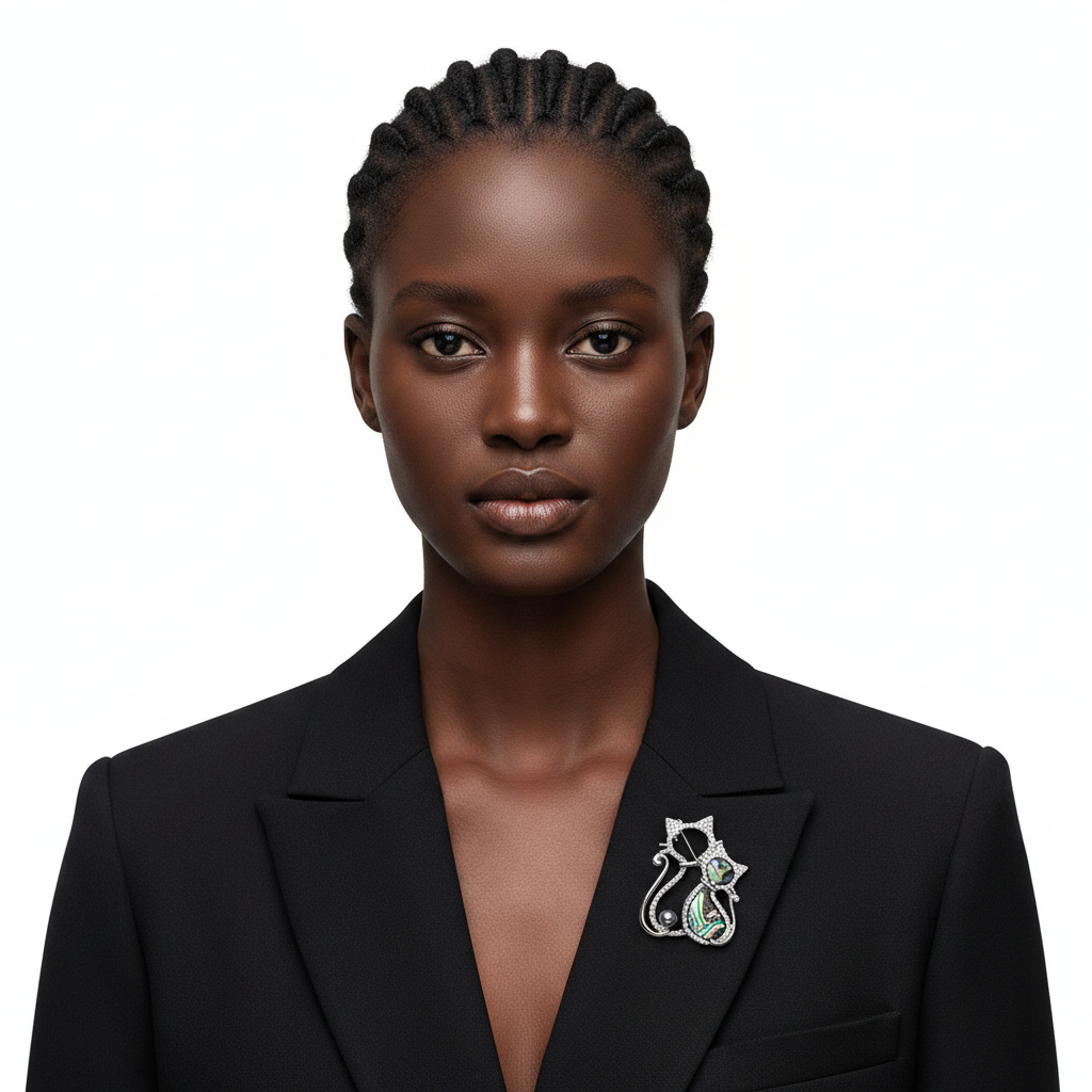 Double Cat Brooch – Front