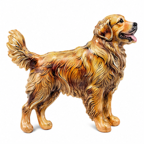 Golden Retriever Dog Brooch Pin in Gold Tone