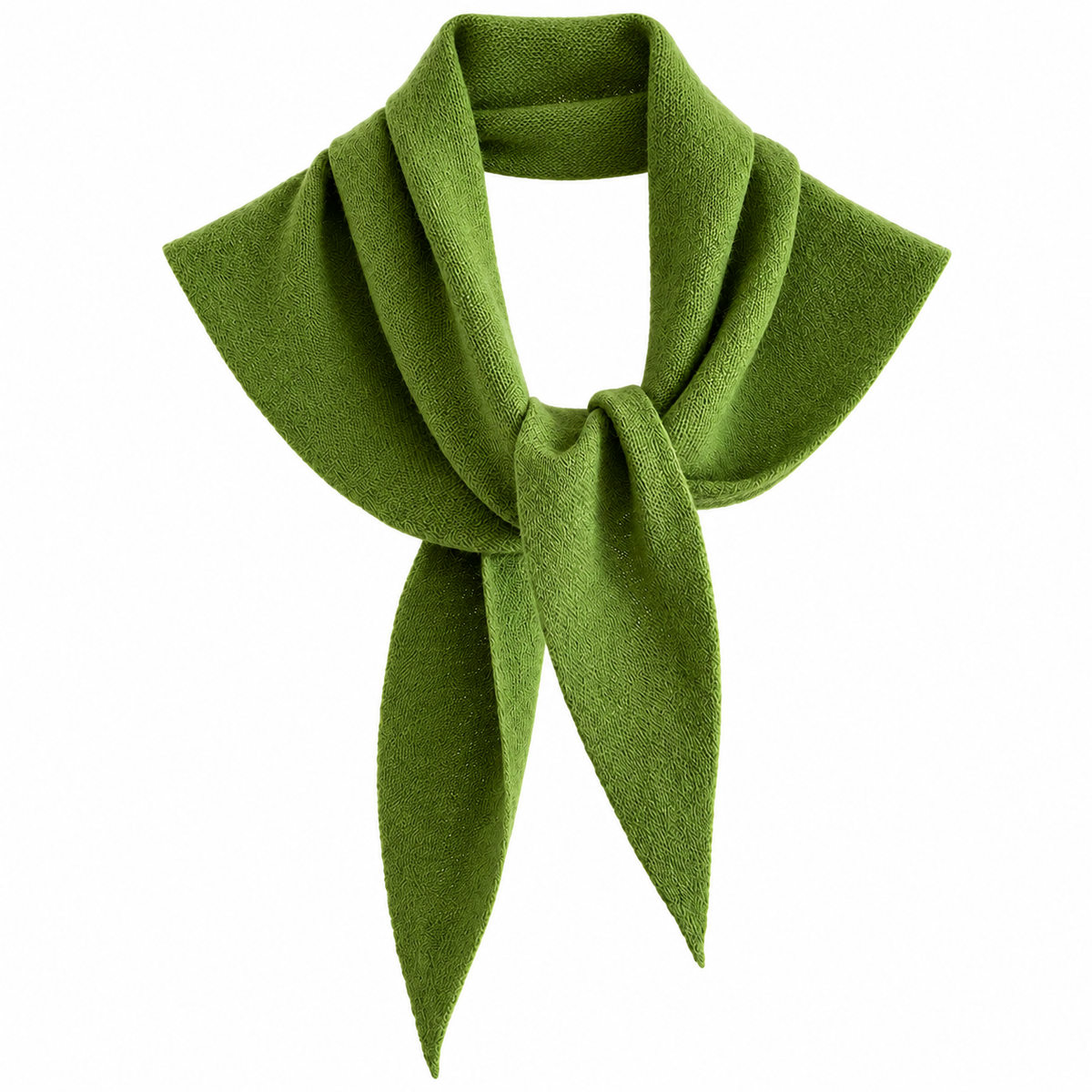 Green 100% Wool Triangle Scarf for Women