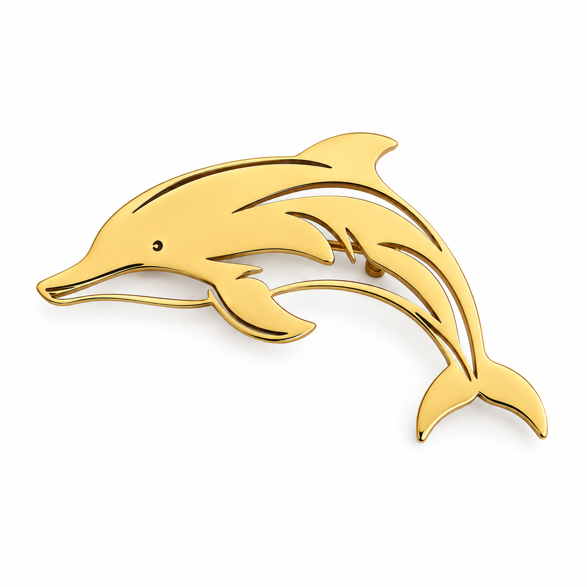 3-Piece Dolphin Brooch Set – Gold-Tone, Silver-Tone & Black