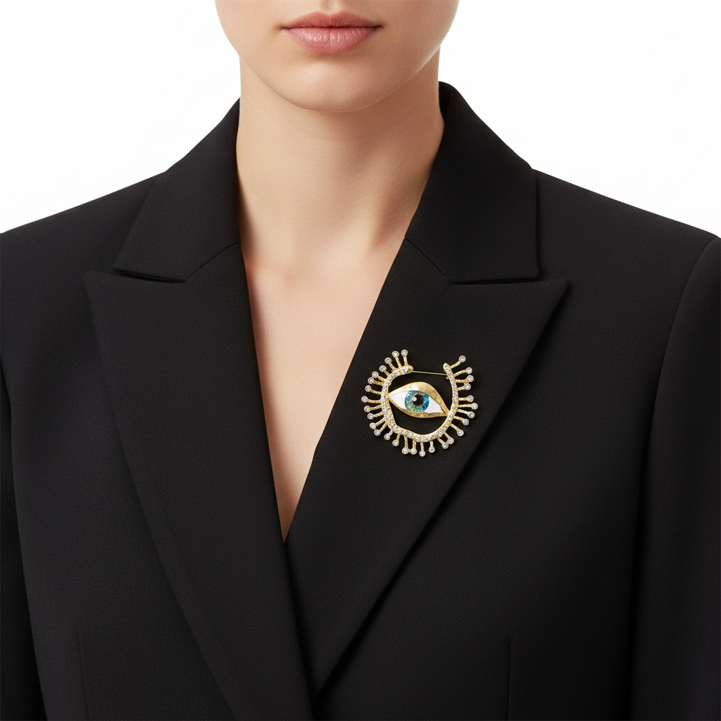 Evil Eye Brooch - Front Lifestyle