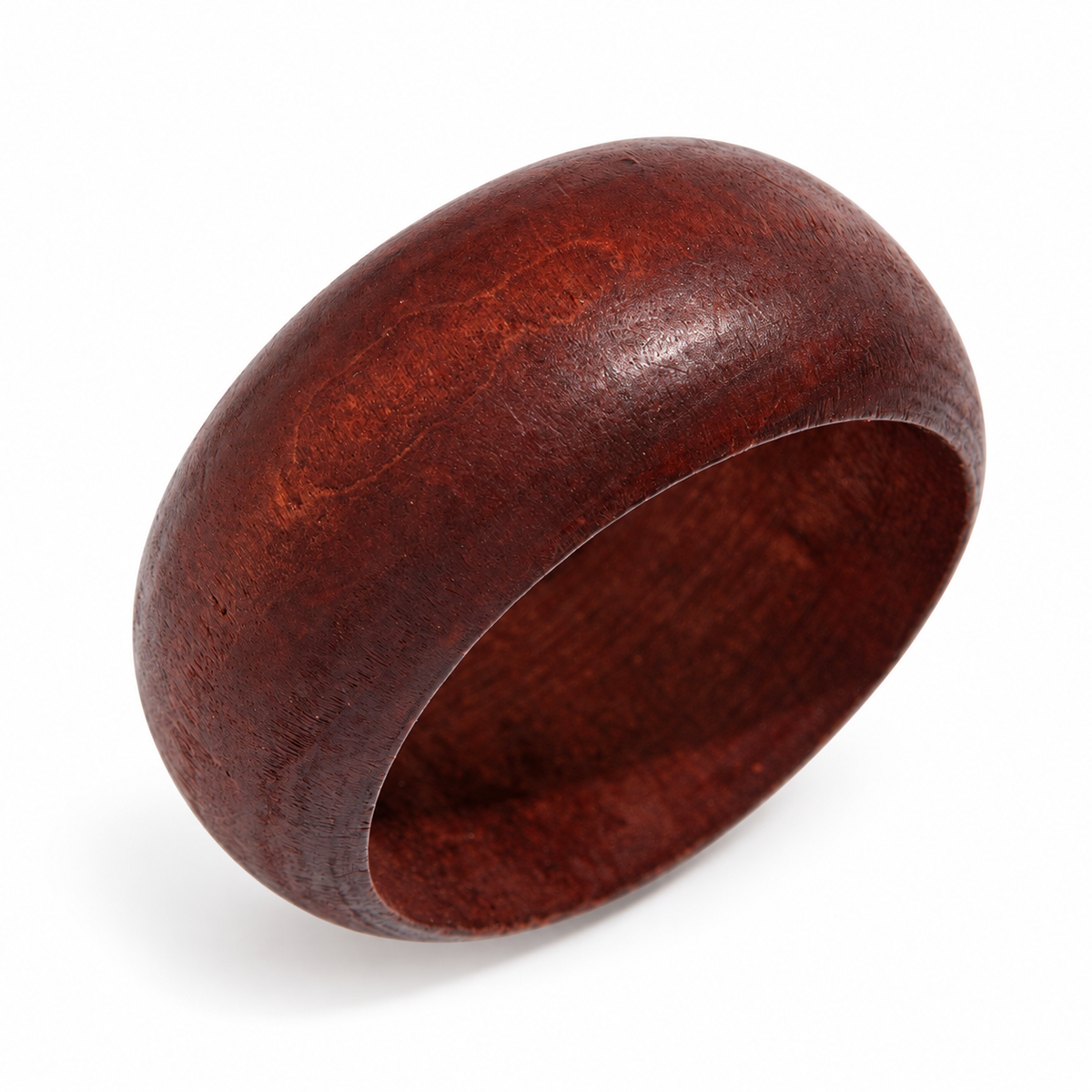 Black & Brown Wide Wood Bangle Bracelet Set, 2 Pieces