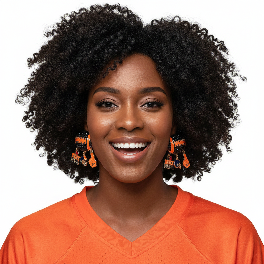 Football Earrings Lifestyle Front
