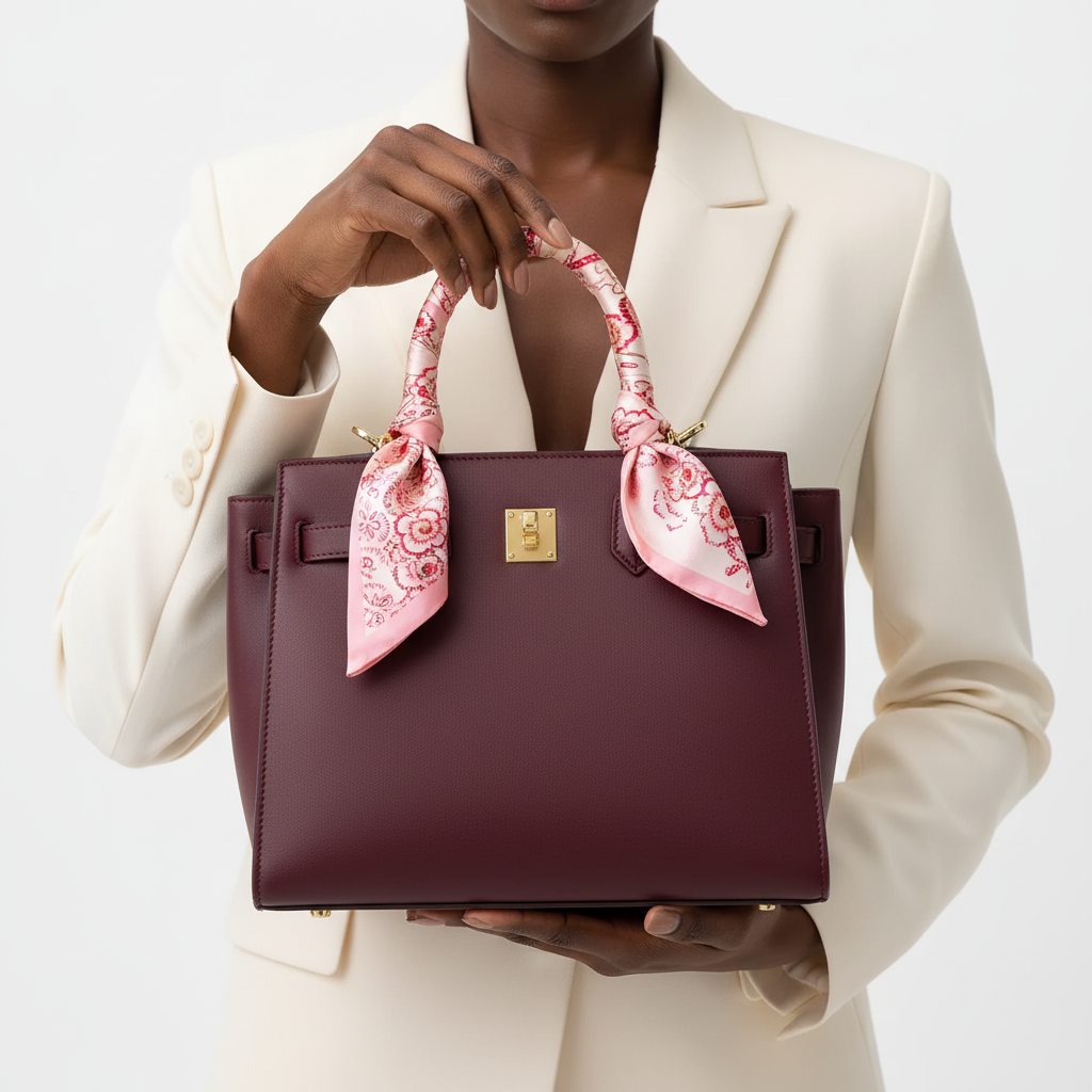 Front angle – Black woman with bag