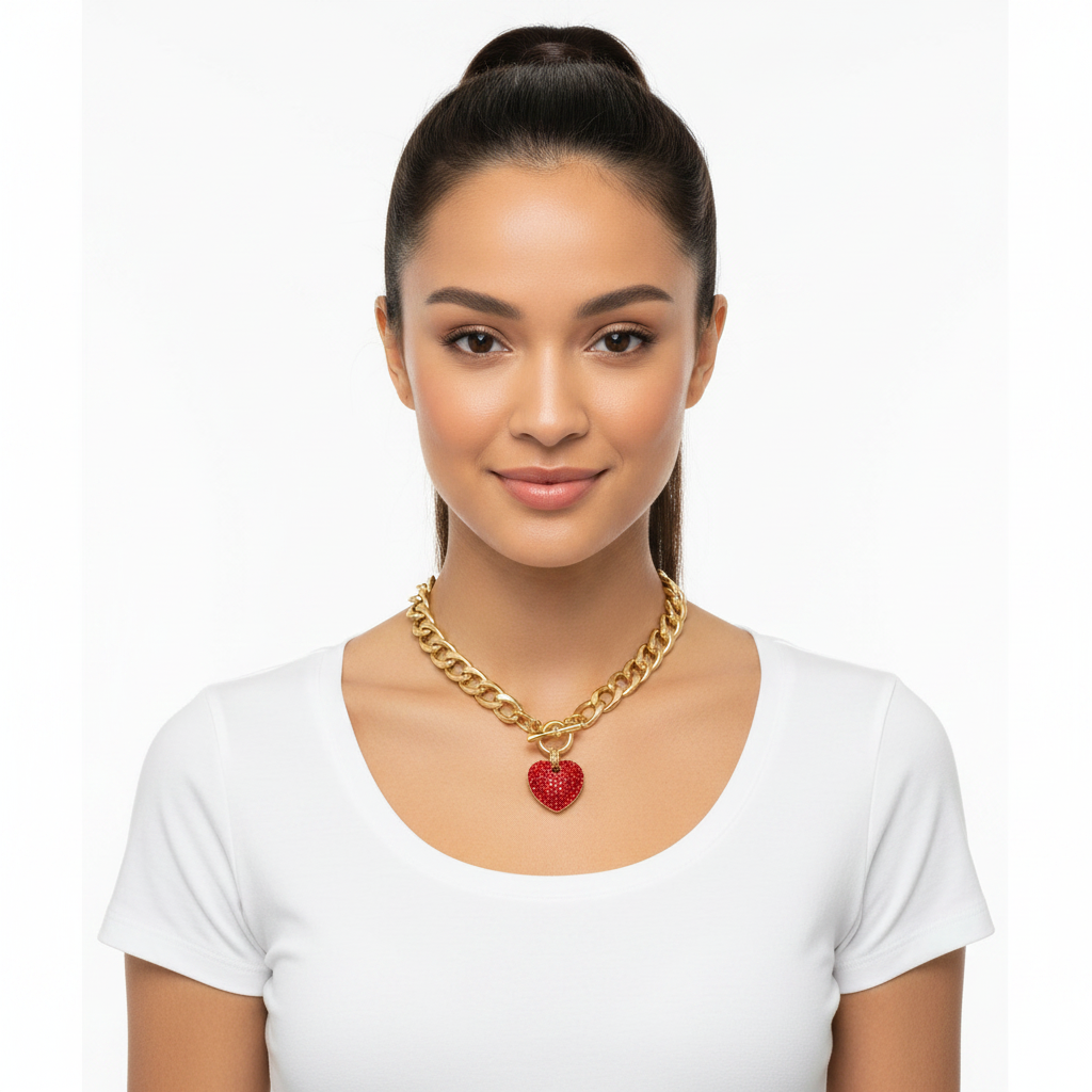 Front lifestyle - Chunky Gold Toggle Necklace